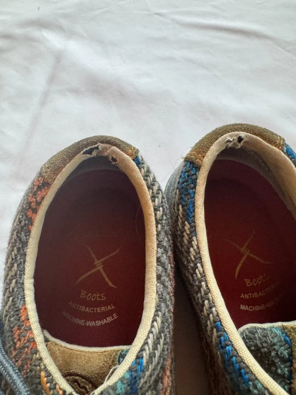 Twisted X Herringbone Tweed Lace-Up Moccasin Shoes Size 7